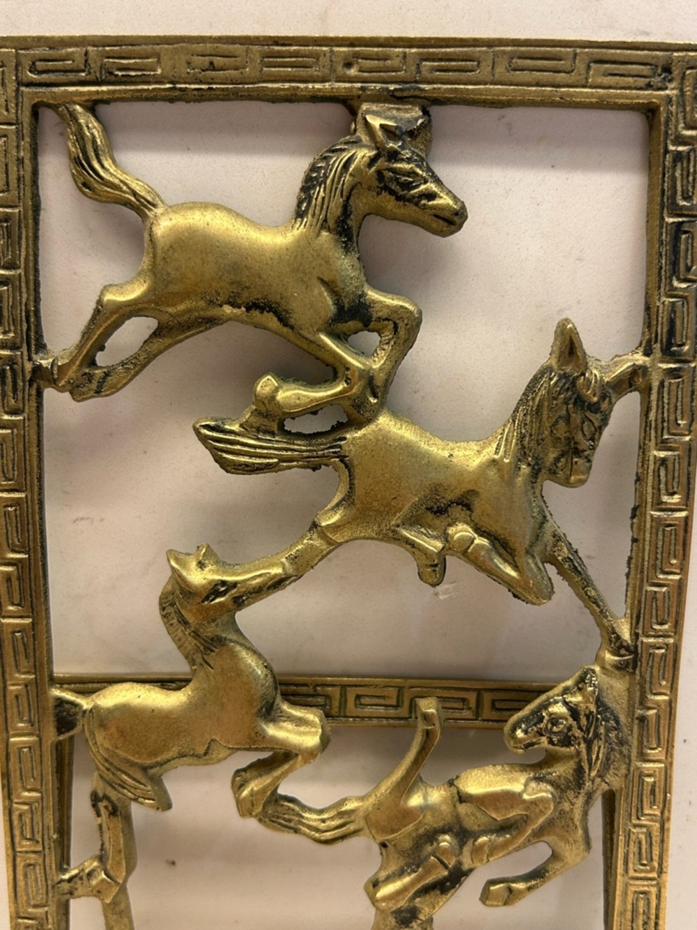 Vintage Brass Running Horses Bookend - Picture 2 of 5